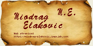 Miodrag Elaković vizit kartica